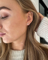 Nord White S 18K Gold Stud w. Topaz & Diamond