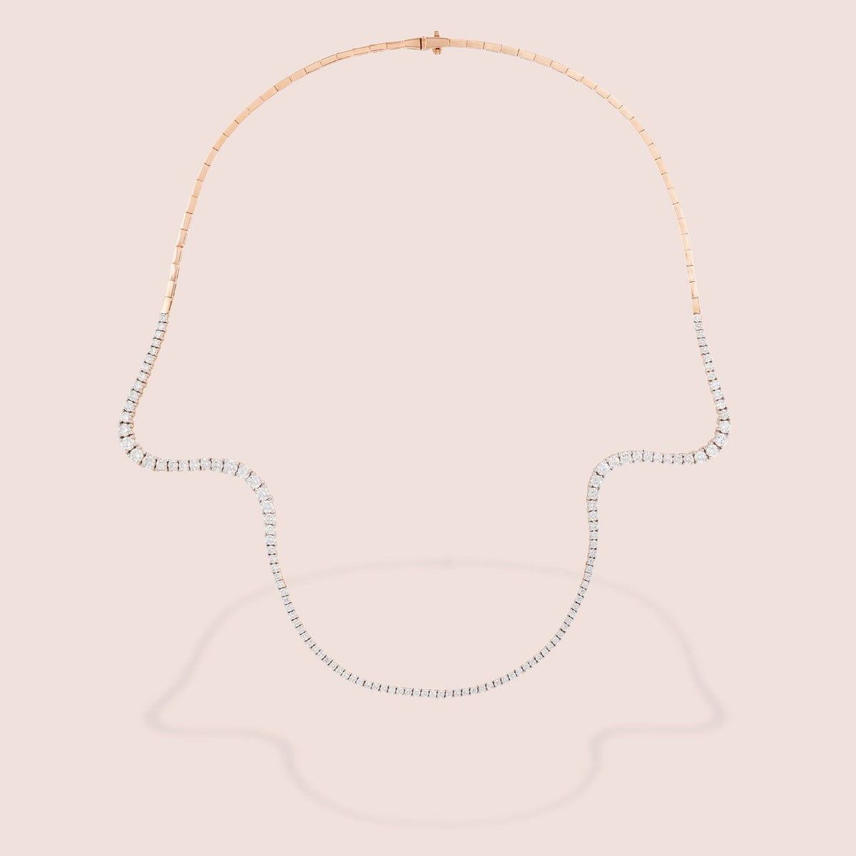 Aurora Half 18K Rosegold Necklace w. Diamonds