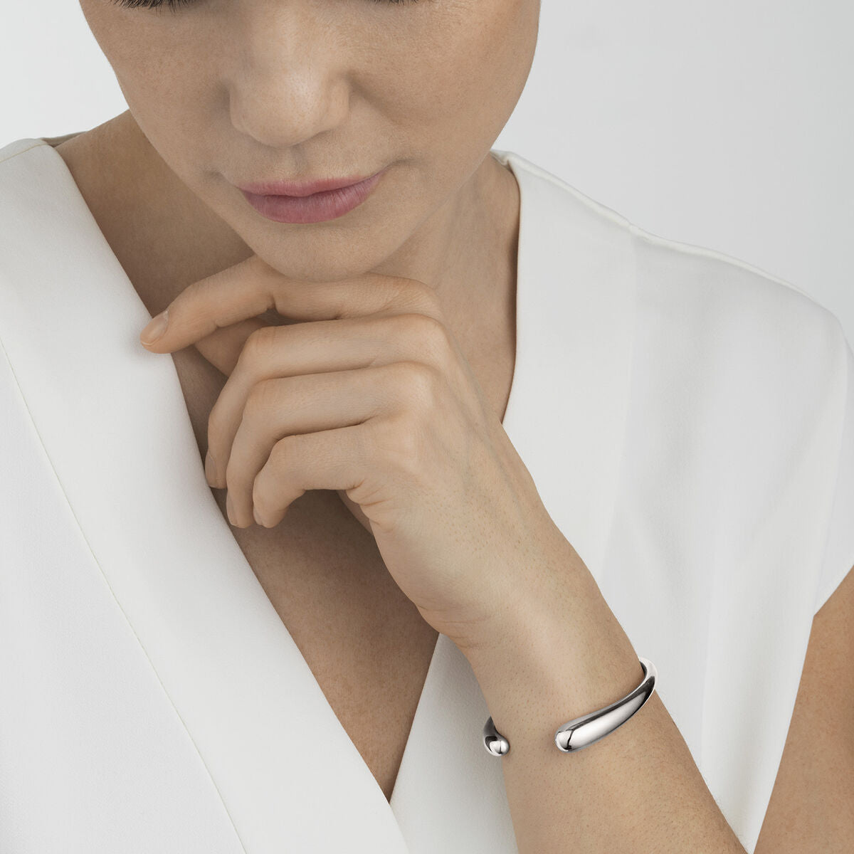 Mercy open Silver Bangle
