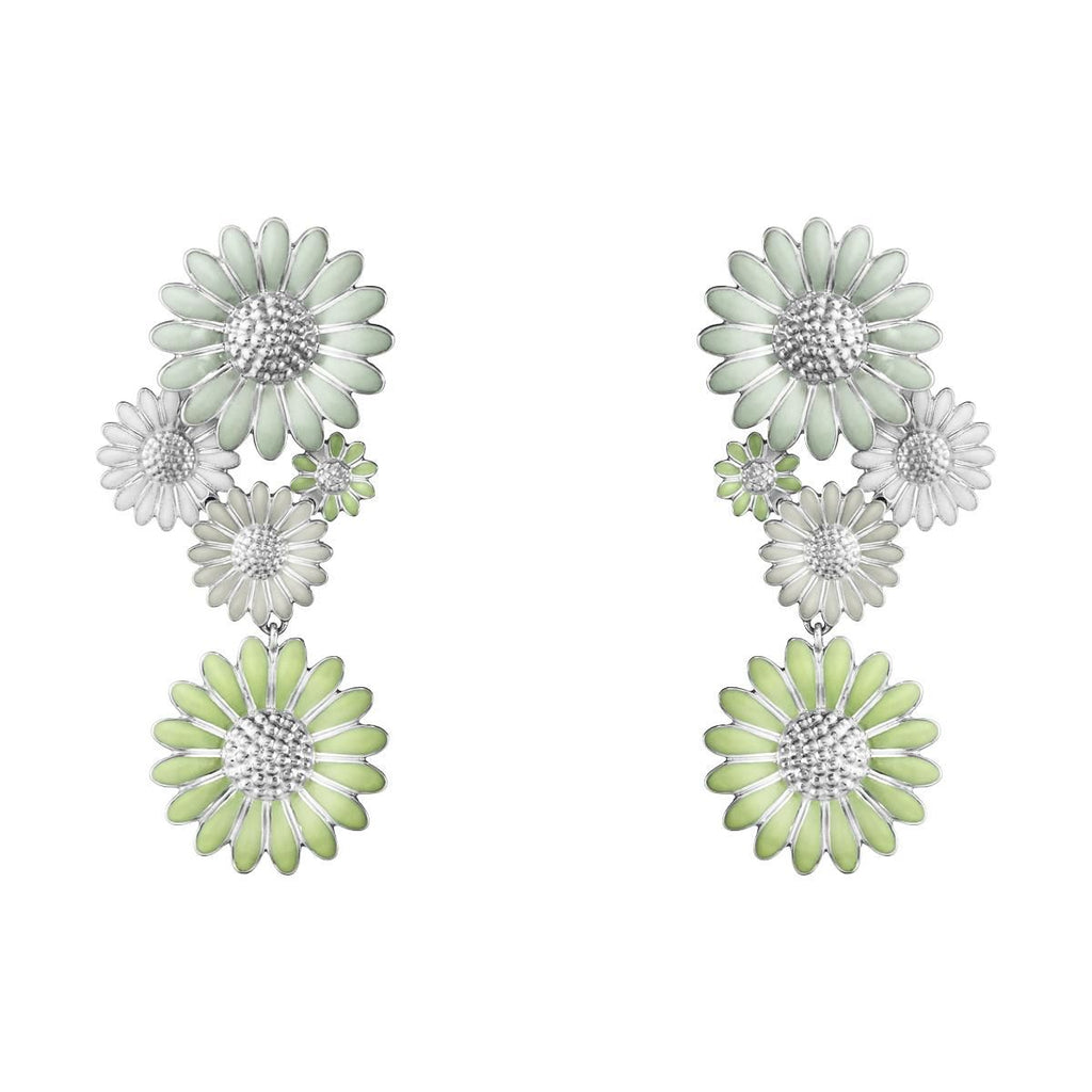 Daisy x Stine Goya Silver, White, Green & Blue Earrings