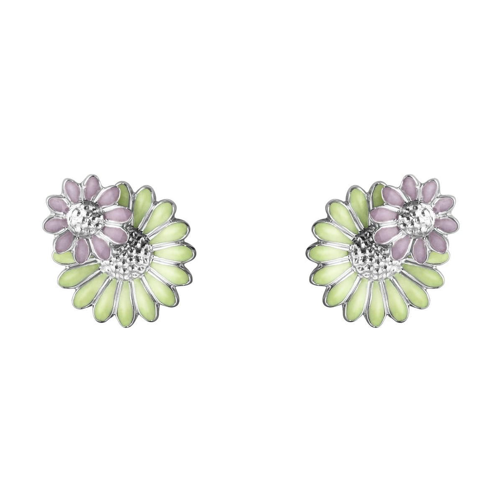 Daisy x Stine Goya Silver, Green & Pink Earrings