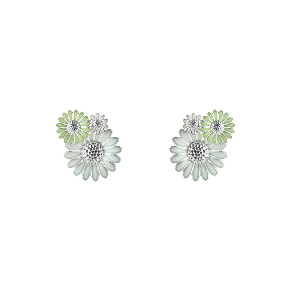 Daisy x Stine Goya White & Green Studs