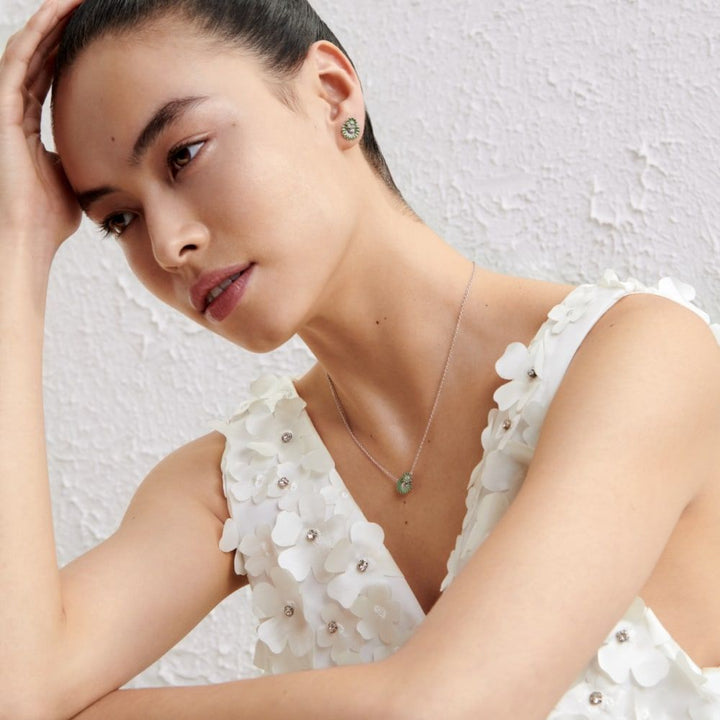Daisy x Stine Goya Green Silver Necklace