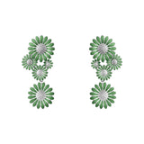 Daisy x Stine Goya Hanging Green Silver Earrings