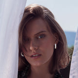 Eternity Engraved 18K Hvidguld Øreringe m. Lab-Grown Diamanter