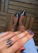 Empire Rhodium Silver Ring w. Zirconia