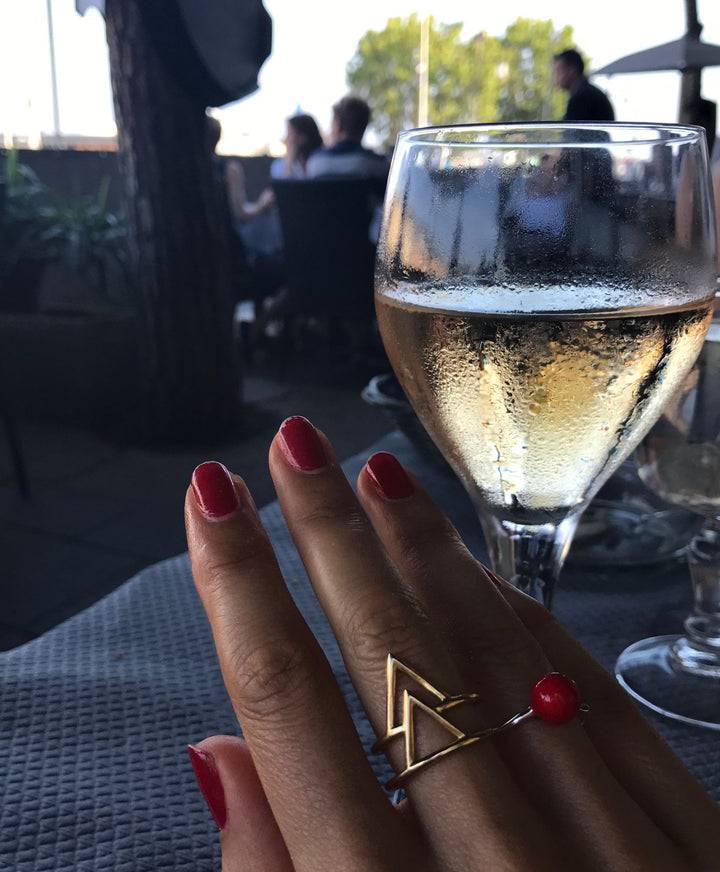 Willow doppelter Ring I Vergoldet