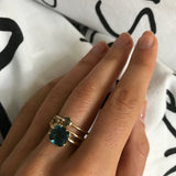 Round Green 10K Gold Ring w. Peridot