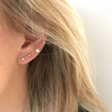 Miss East Earring Gold Diamond Pink Coral