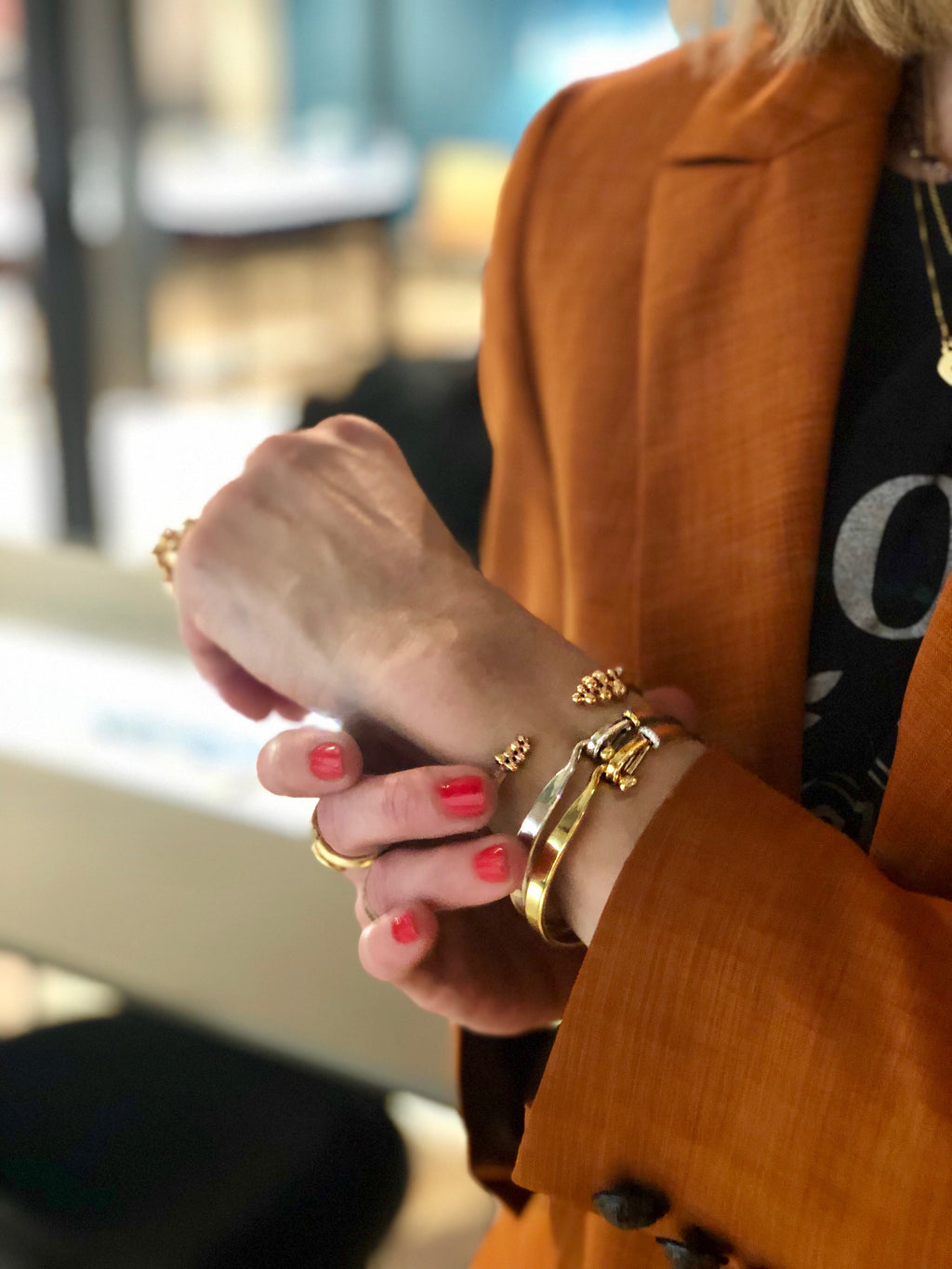 Torun 18K Silver & Gold Bangle