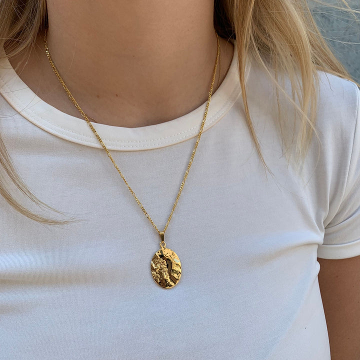 Impact Cratering Gold Plated Necklace