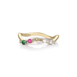 Anpé Atelier x Anna Winck 14K Guld Ring m. Diamanter, Safirer & Tsavorit Sten