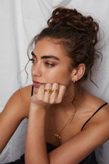 Galaxy Gold Plated Earring w. Zirconia