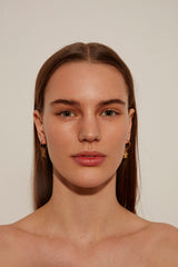 Unity Flower Gold Plated Hoops w. Zirconia