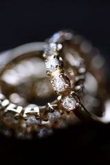 Band 18K Guld Ring m. Diamanter