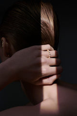 Band 18K Guld Ring m. Diamanter