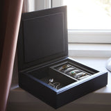 Black Surplus leatherJewellery Box, Small