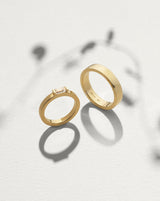 Meant to Be Her True Love Band 18K Gold Ring w. Diamond & Topaz