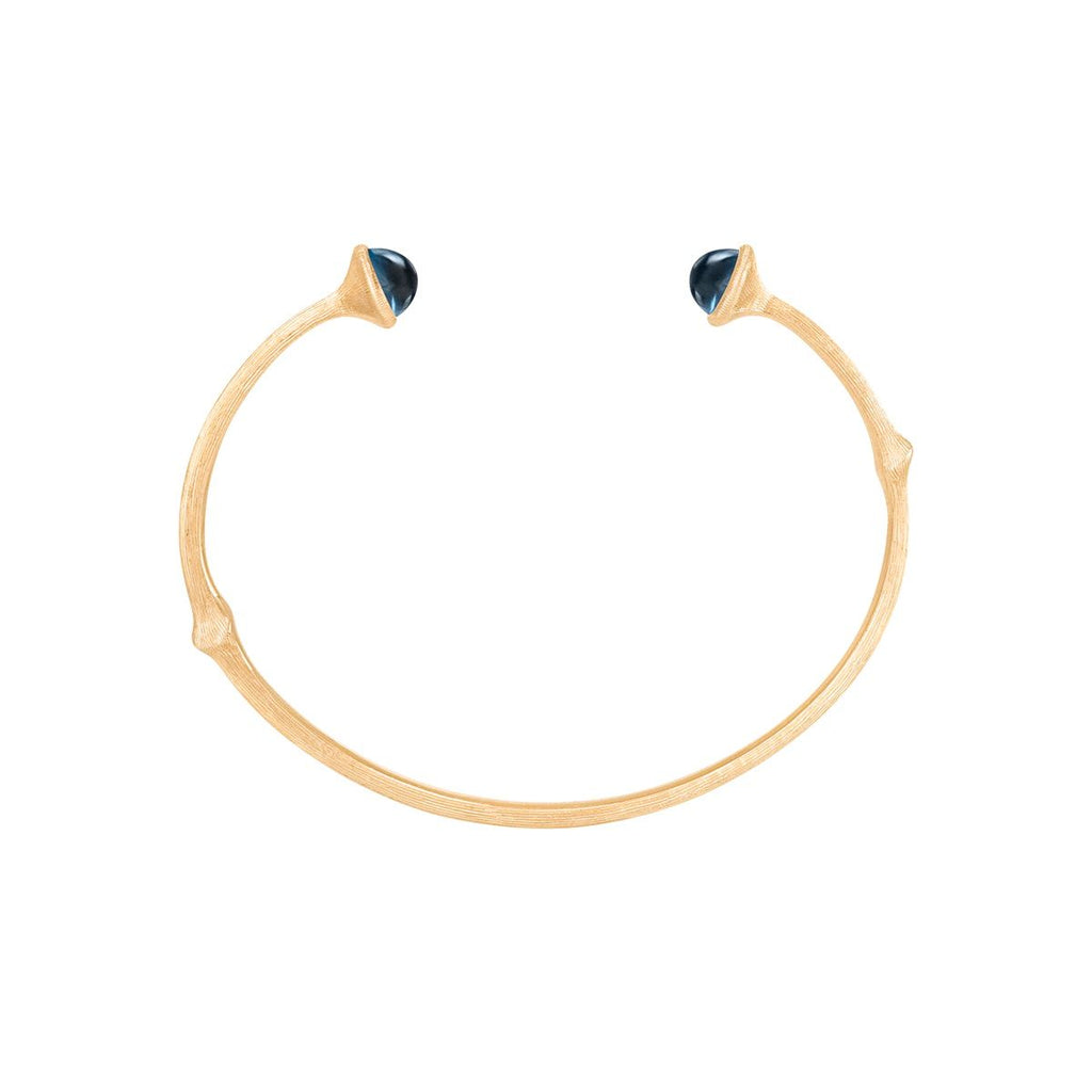 Nature 18K Gold Bangle w. Topaz