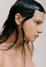 Maya 01 9K Gold Earcrawler w. Diamond & Pearls