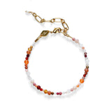 Flamingo Armband I Vergoldet I Gemischtfarbene Schmuckperlen & Edelsteine