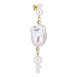 Amour 18K Gold Plated Stud w. White Pearls