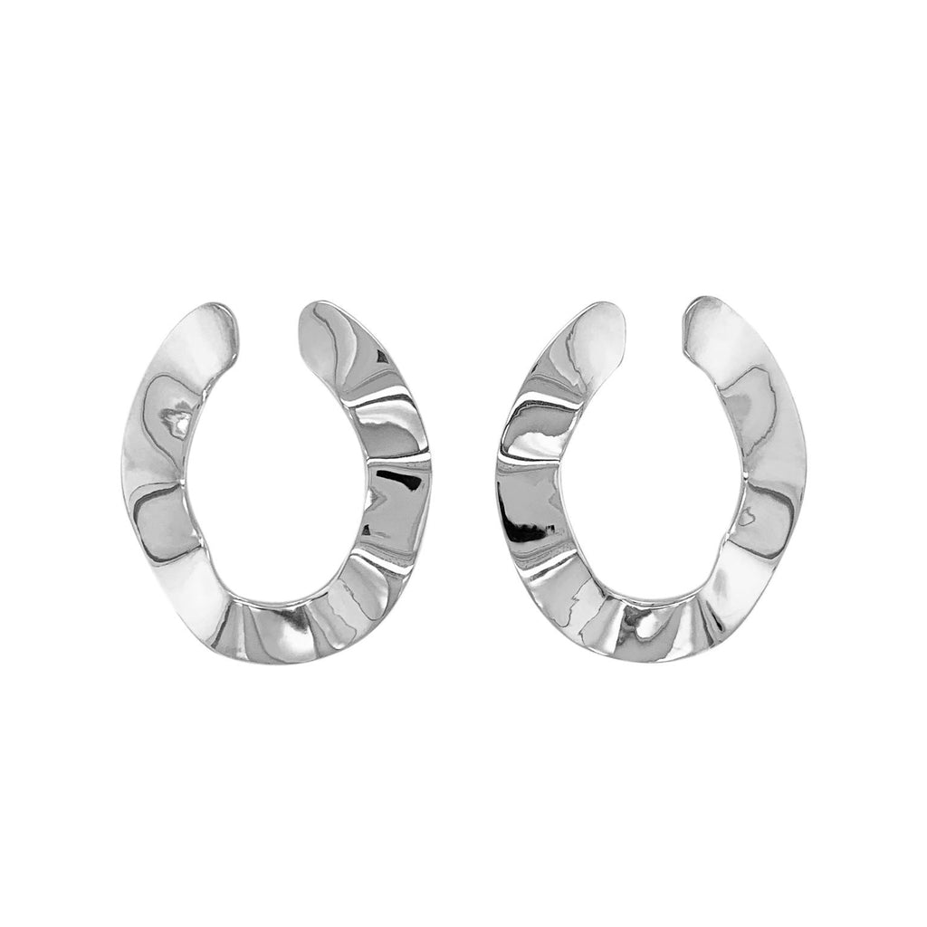 Flat Open Silver Hoops