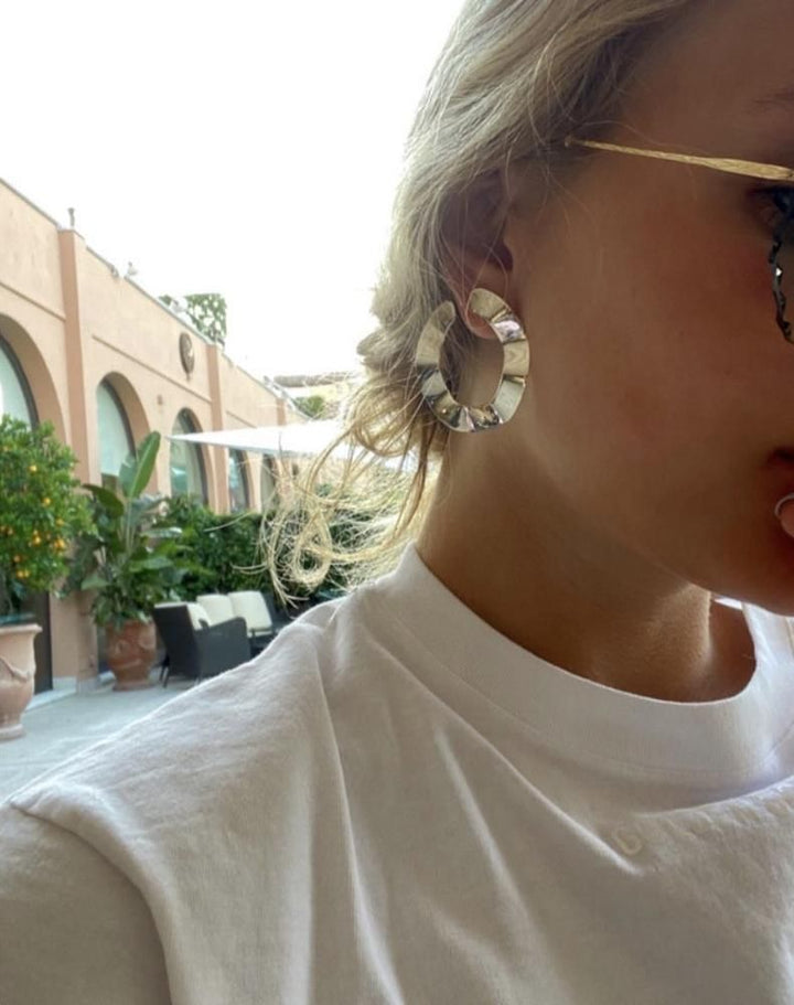 Flat Open Silver Hoops