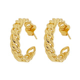 Curb Medium Gold Plated Hoops