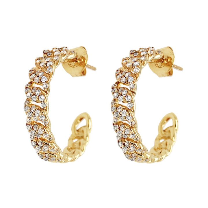 Curb Large Forgyldte Hoops m. Zirkon