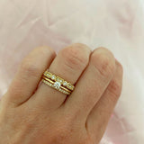 Trine Ji 14K Gold Ring w. Diamonds
