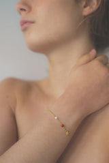 Sakura Gold Plated Bracelet w. Pearl & Coral