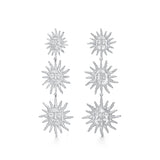Three Sun Silver Earrings