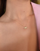 Ginkgo Leaf Halskette 14K Gold I Diamanten