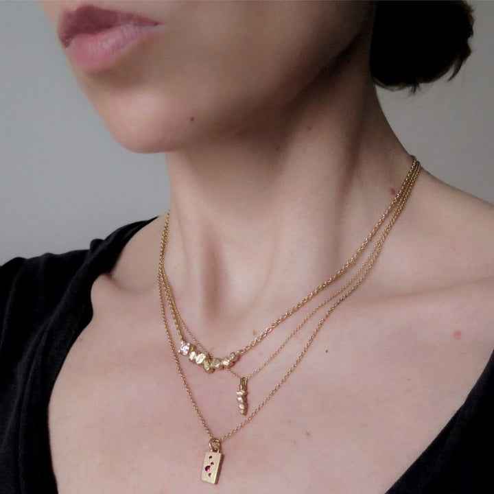 Hidden Gems Square Pendant Gold