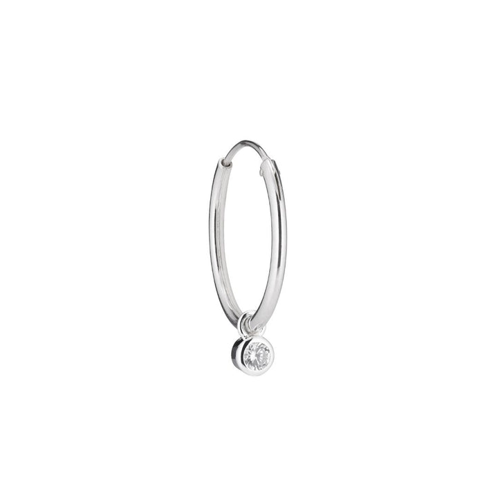 Golden Hour Silver Hoop w. White Zirconia
