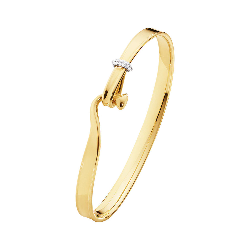 Torun 18K Gold Bangle w. Diamonds 0.08 ct