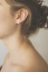 Sakura Silver Studs w. Pearl
