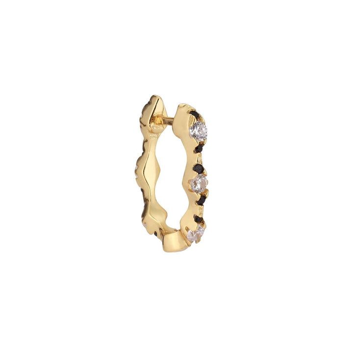 Harlequin Huggie goldplattiert 18K I Schwarzer Zirkon
