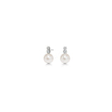 The Star Silver Studs w. Pearl & Zirconia