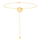 Moderne Wörter Iris Choker 18K Gold plattierte Halskette w. Kristall