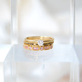Trine Ji Light Pink 14K Gold Ring w. Sapphires