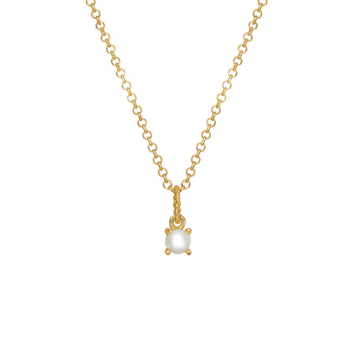18K Gold Plated Pendant w. Pearl