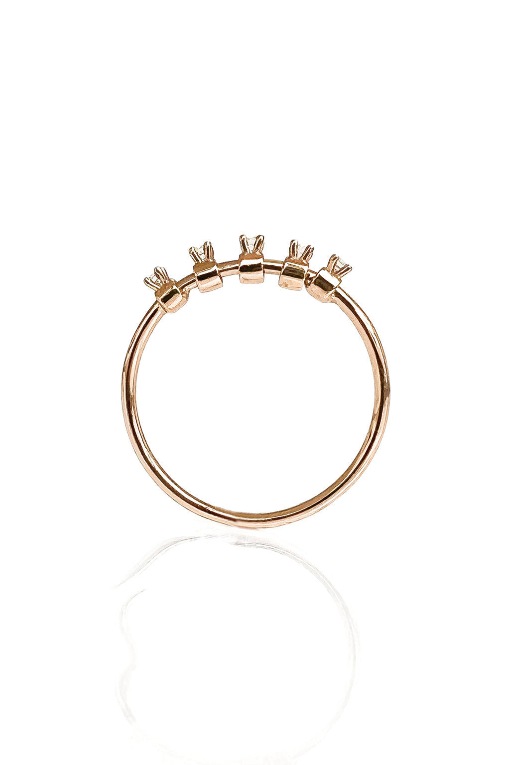 5 Bites Mobile 18K Rosegold Ring w. Diamonds