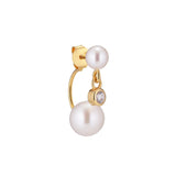 Pure Shore 18K Gold Plated Stud w. White Pearls