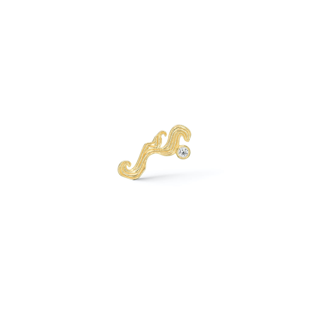 The Magician Gold Plated Earring w. White Zirconia