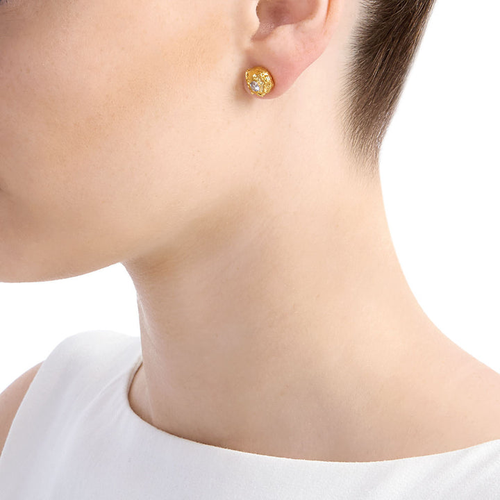 Lula Sparkle Gold Plated Earrings w. Sapphires