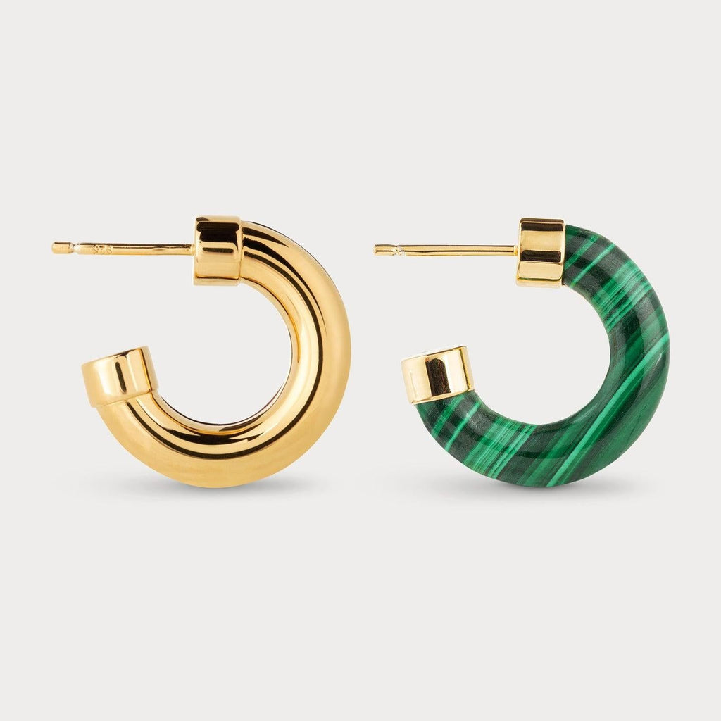 Half Full Malachite Hoops