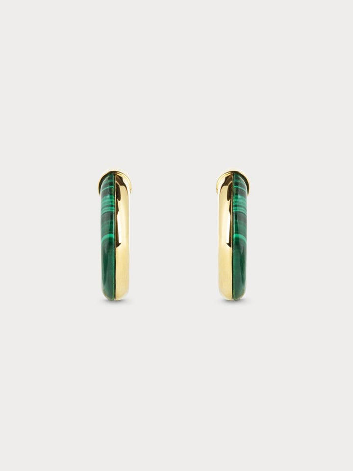 Half Full Malachite Hoops