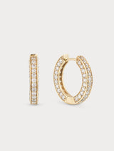 Triple Diamond Huggie - Medium